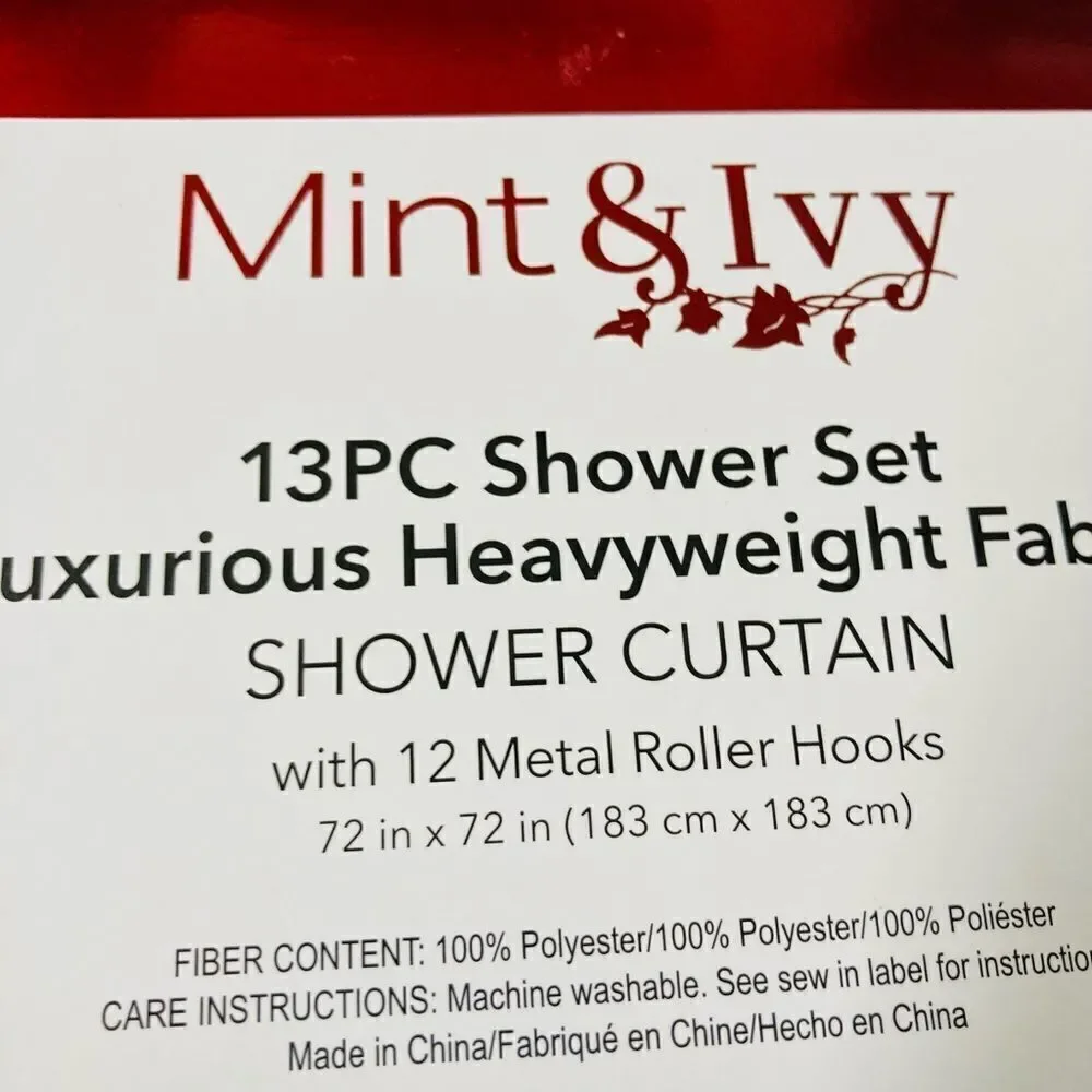 Christmas Nutcracker Complete 13-pc Shower Curtain Hooks Set